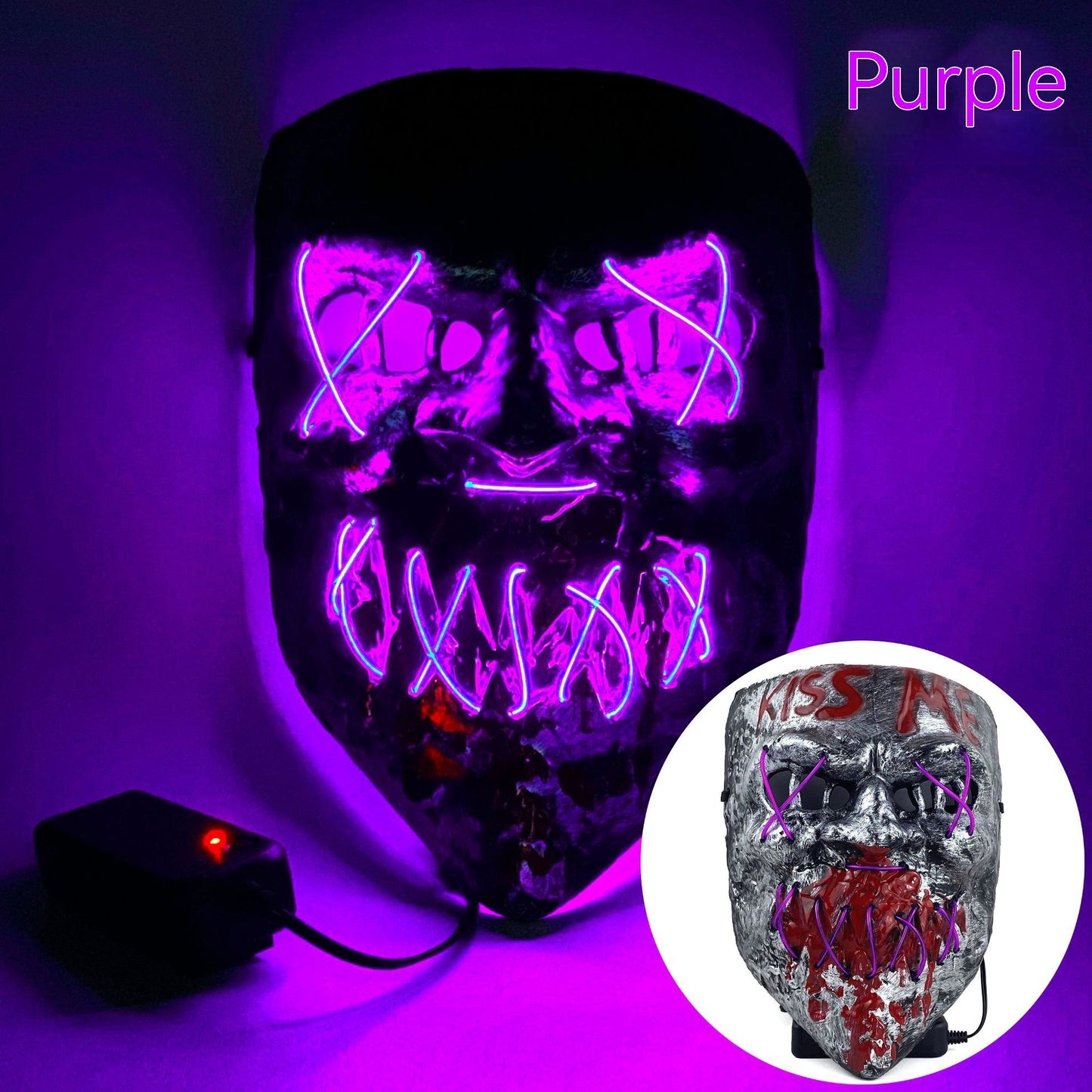 Masque LED froid, accessoire d'horreur d'Halloween