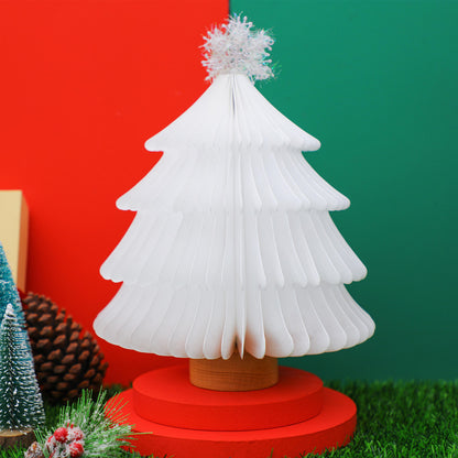 Lámpara de mesa colorida llevada plegable de madera de la luz caliente del árbol de navidad de la venta