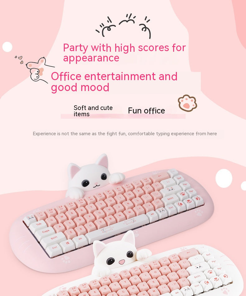 Wireless Bluetooth E-sports Games Cute Mini Office Mechanical Keyboard