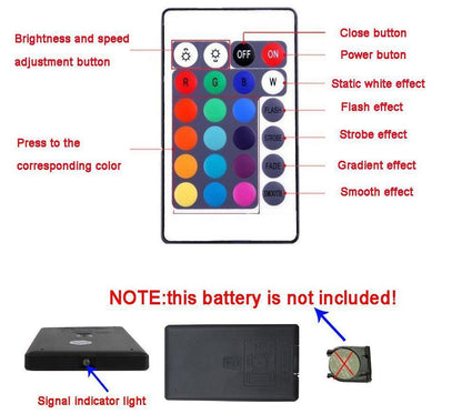 Tira LED que cambia de color con control remoto