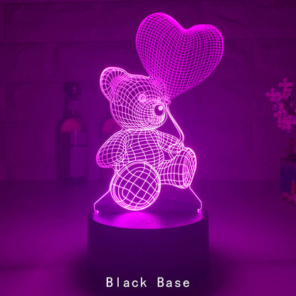 Lámpara 3D de acrílico, luces LED nocturnas USB, lámpara de letrero de neón, decoraciones navideñas para el hogar, dormitorio, decoración de cumpleaños, regalos del Día de San Valentín