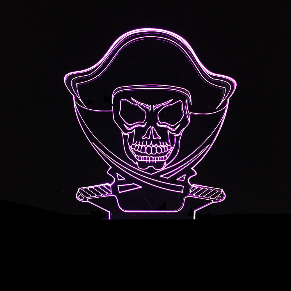 Lámpara LED 3D de noche de Color que cambia, luz de calavera de Halloween, ilusión acrílica de holograma 3D, lámpara de escritorio para niños, regalo, envío directo