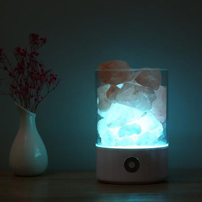 Petite lampe à sel en cristal romantique endormie