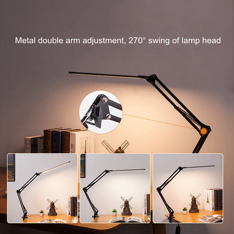 Long Arm Folding Rotating Clip-type Table Lamp