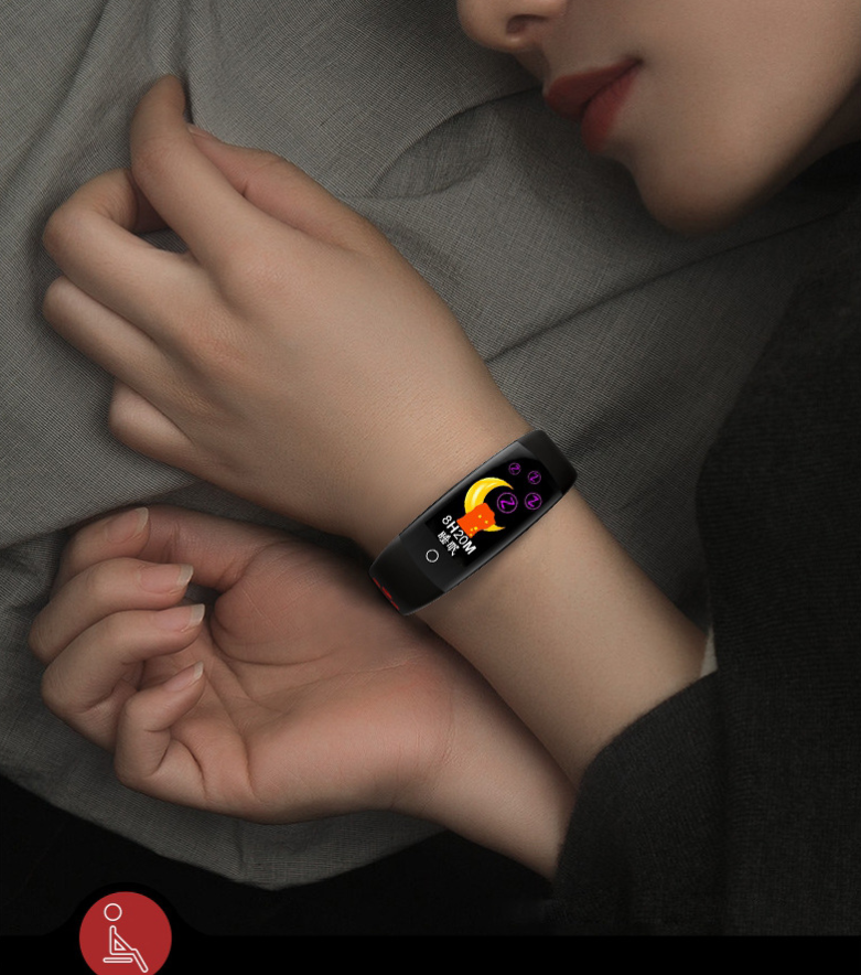 Q6S Pulsera inteligente con pantalla en color Presión arterial Monitoreo del ritmo cardíaco Reloj deportivo con pasos