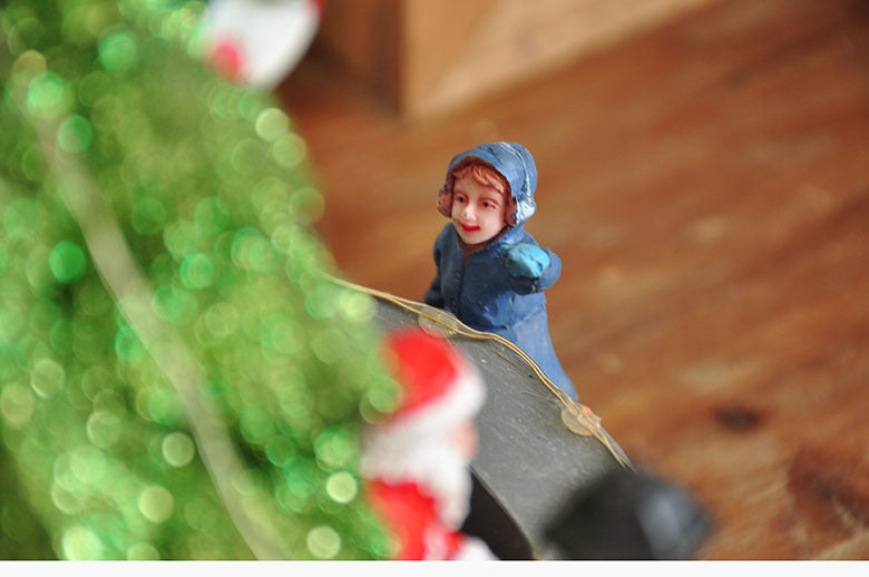 Décoration de sapin de Noël peinte à la main en forme de boîte à musique