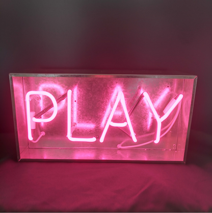 Retro neon decorative lamp glass tube iron box lamp