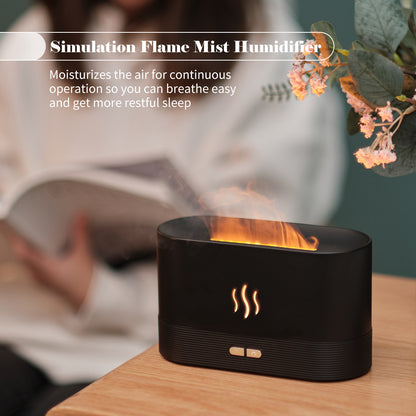 Diffuseur d'arôme avec humidificateur de brume légère de flamme, diffuseur d'aromathérapie avec Protection d'arrêt automatique sans eau pour Spa, maison, Yoga, bureau