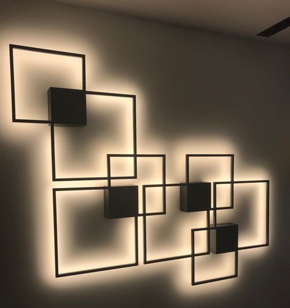 Applique murale de forme LED à lignes géométriques simples