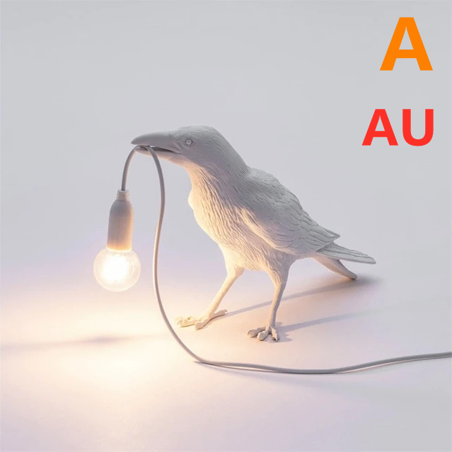 Décoration créative de lampe murale en résine d'oiseau de bon augure