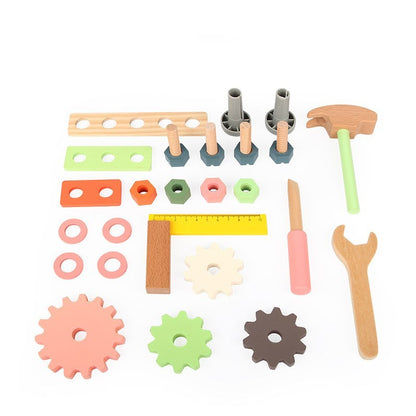 Wooden children's color universal tool table