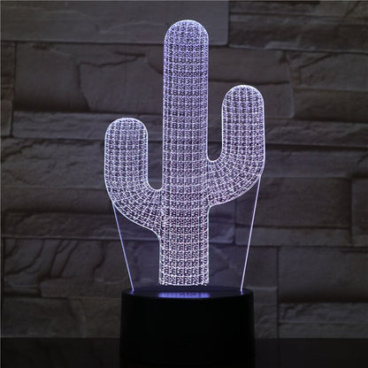 Luz nocturna LED de cactus