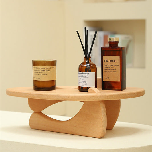 Estante de mesa de madera personalizado, taza de Perfume, productos para el cuidado de la piel, estante de almacenamiento de madera, soporte de exhibición de madera sólida para el hogar