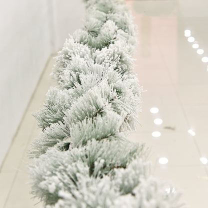 Adornos navideños Bastón de nieve blanca flocado