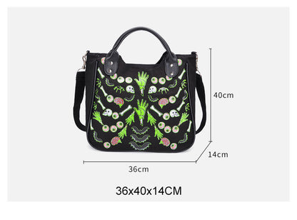 Halloween skull print handbag