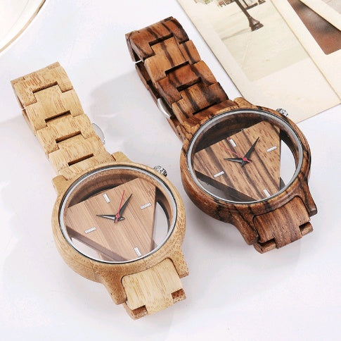 Nueva mesa de madera creativa reloj de madera de moda hueca