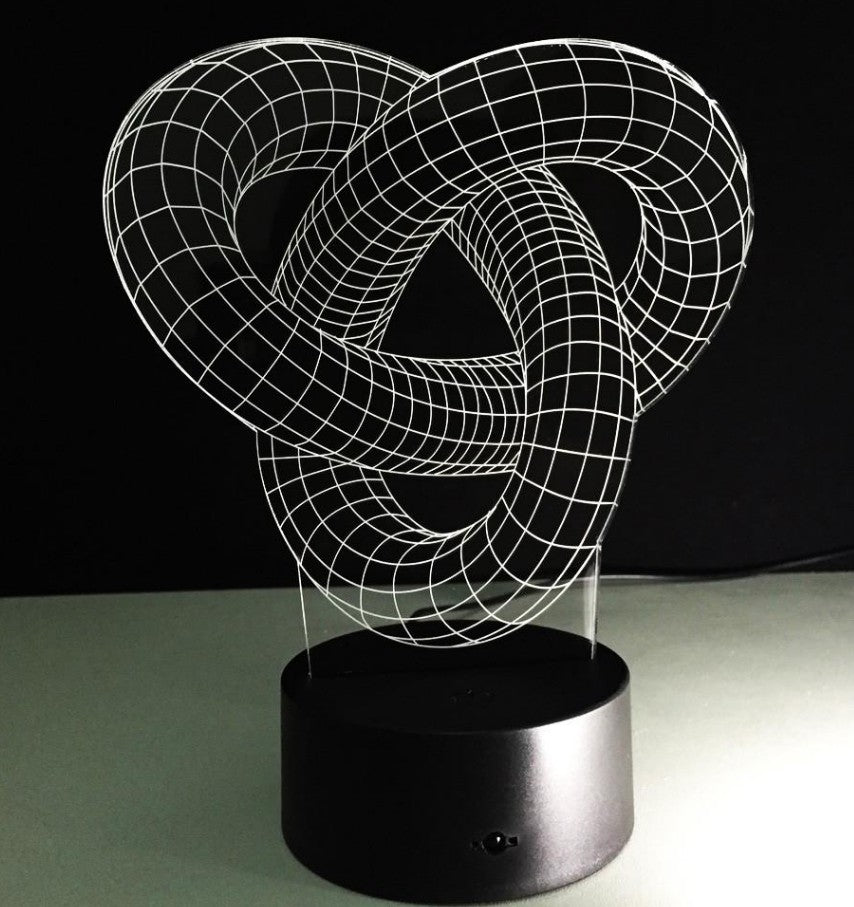 Knot 2 - Hologramme de lampe LED à illusion d'optique 3D