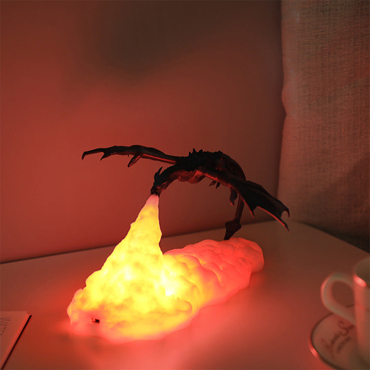 Lampe Dragon cracheur de feu avec impression 3D, veilleuse créative pour la maison