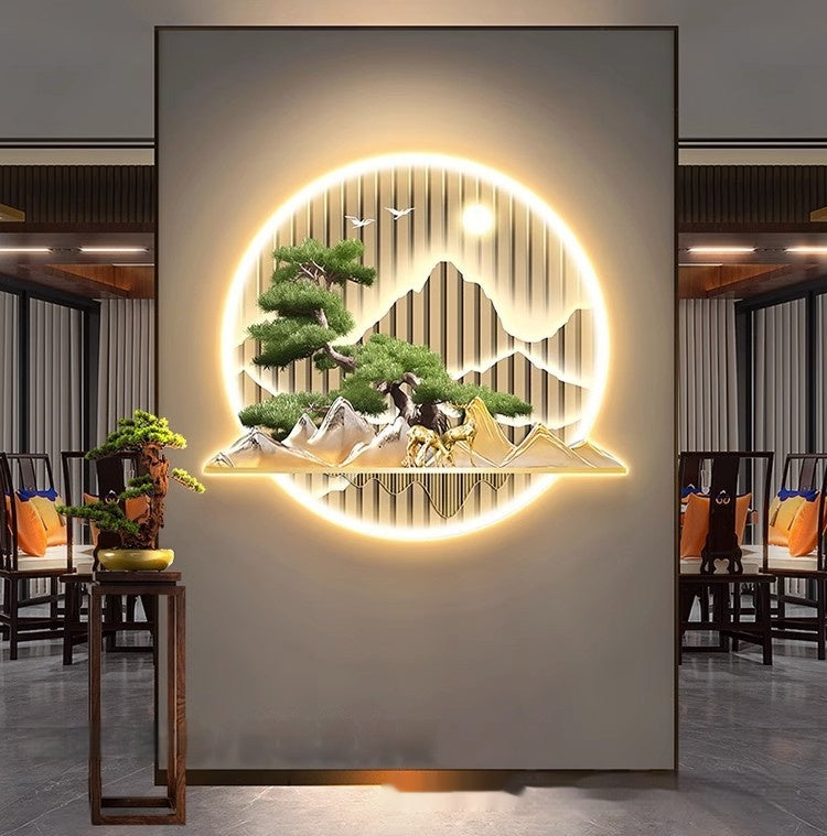 Household Entrance Painting New Chinese Landscape Welcoming Pine Corridor Luminous