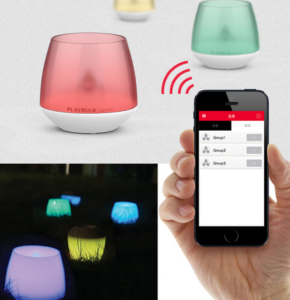 PLAYBULB Vela eléctrica inteligente LED sin llama RGB perfumada luz de Flash romántica brillo de colores portavelas que funciona con batería