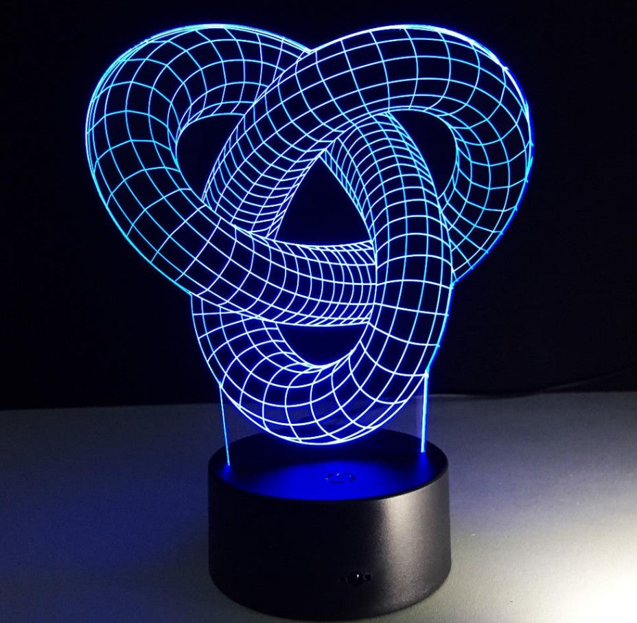 Knot 2 - Hologramme de lampe LED à illusion d'optique 3D