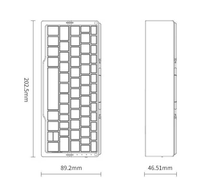 Mini teclado inalámbrico plegable con tres Bluetooth