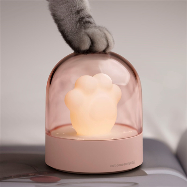 Exquisita luz nocturna con forma de pata de gato, caja de música con carga USB, Lámpara Musical cálida, lámpara con forma de pata de gato para niños, regalo para niños, decoración de escritorio