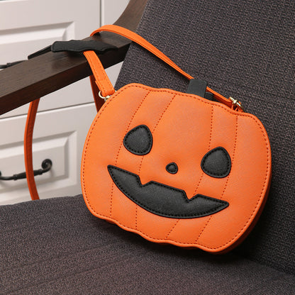 Bolsos de Halloween 2023, bolso de hombro tipo bandolera con dibujos de calabaza divertida y murciélago, bolso femenino creativo personalizado