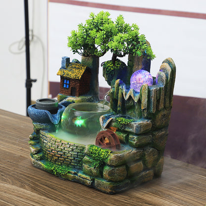 Humidificador creativo para pecera con paisaje acuático de escritorio