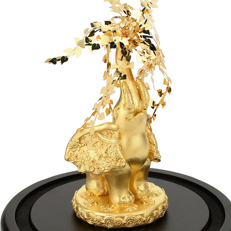 Gold foil elephant wine cabinet living room decorations