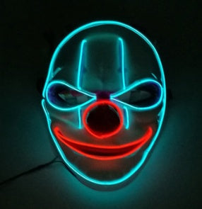 Máscara LED iluminada y brillante de Joker para disfraz de Halloween, fiesta de cosplay, Navidad