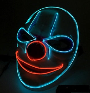 Máscara LED iluminada y brillante de Joker para disfraz de Halloween, fiesta de cosplay, Navidad