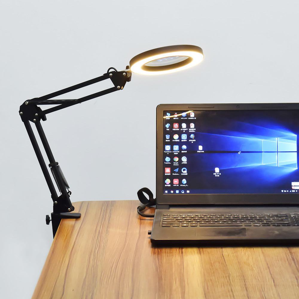 USB Desktop LED Magnifying Glass Table Lamp