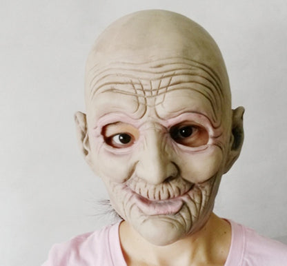 Halloween Horror Mask Funny Witch Cos Old Man Head Set Party Performance Ball Props