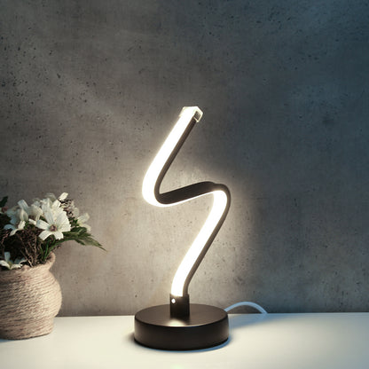 Modern LED Table Lamp Iron Bedside Light Desk Spiral