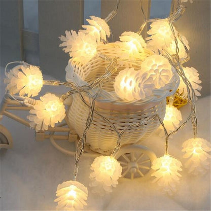 LED pine cone light string