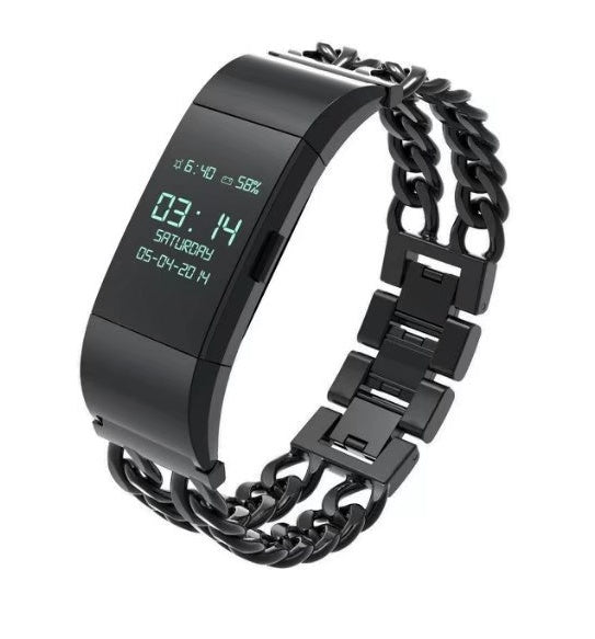 Correa Fitbit Charge 2 de doble cadena de acero inoxidable