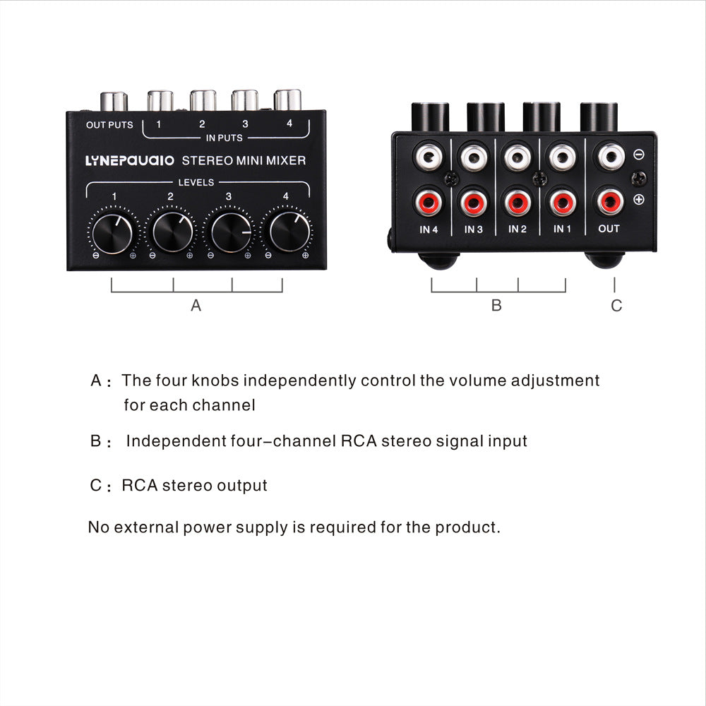 Four-channel passive mixer