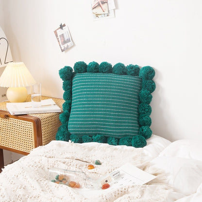 Housse de coussin douce pour lit avec coussin latéral à rayures tendance