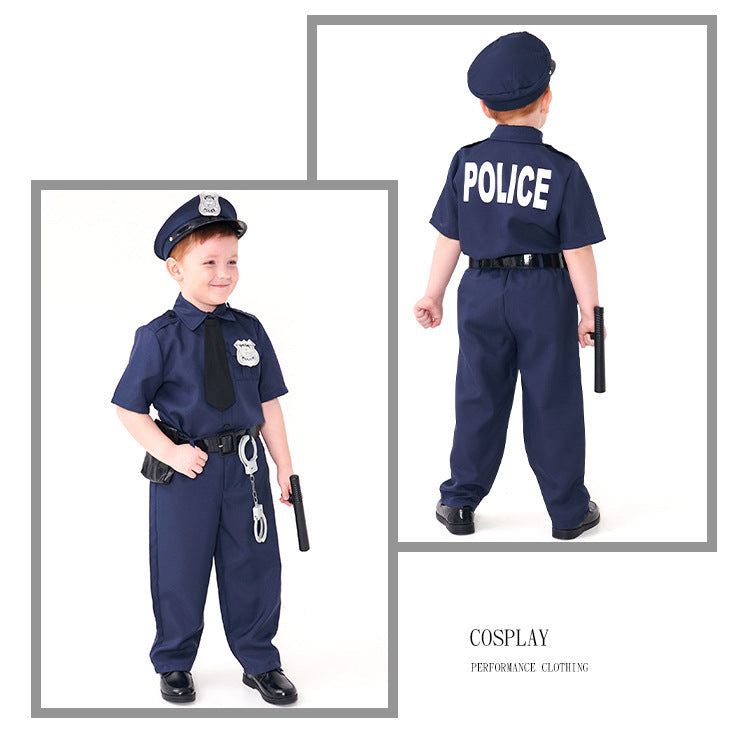 Halloween Boy Police Uniform Suit