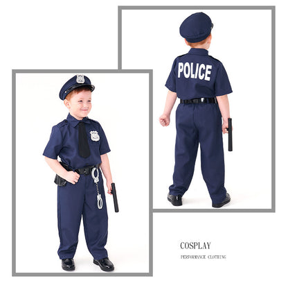 Halloween Boy Police Uniform Suit