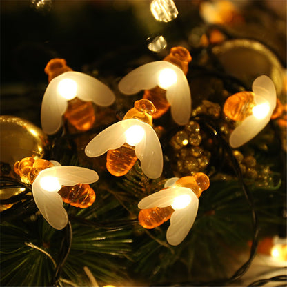 Solar string lights bee decorative lights