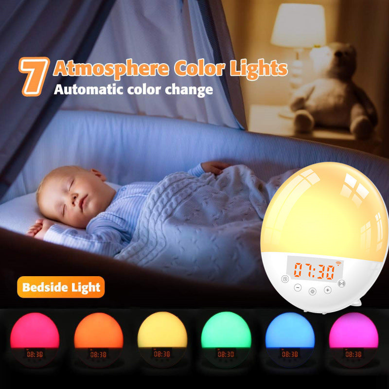 wifi voice control smart wake-up light alarm clock sunrise natural wake-up light