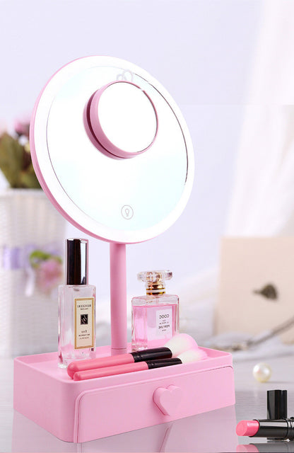 Miroir de maquillage de coiffeuse LED