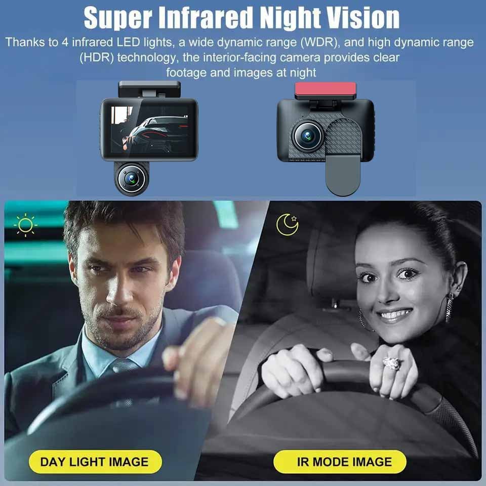 Vision nocturne infrarouge Dashcam HD 1080P de 4 pouces