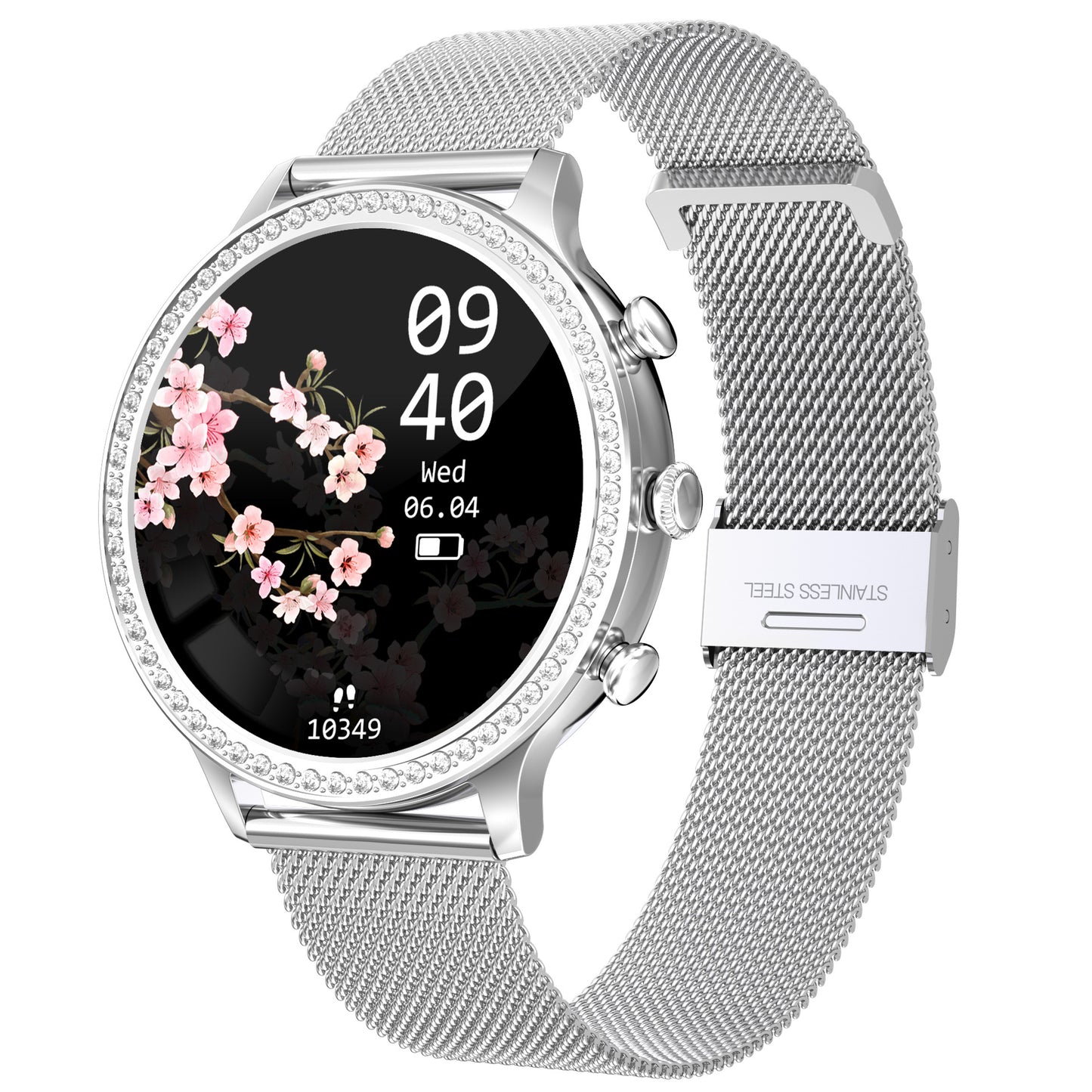 Appel Bluetooth de la montre intelligente en silicone pour femmes