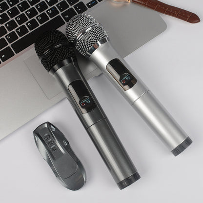 Accueil Ane pour deux microphone sans fil dynamique d'enregistrement de chansons Bluetooth K