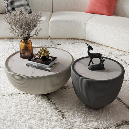 Table à thé ronde de luxe légère, petite maison moderne et Simple