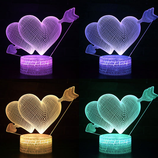 Te amo dulce amante corazón globo 3D LED USB Lámpara romántica decorativa colorida luz de noche regalo de novia Día de la madre