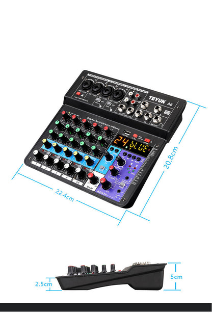 Bluetooth Sound Card Mixer Live Equipment Microphone Effector